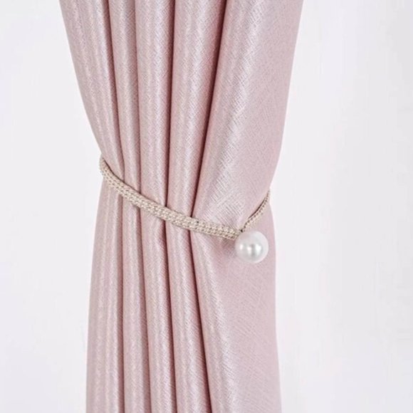 1pc Faux Pearl Decor Curtain Beige Tieback NEW - Picture 3 of 5